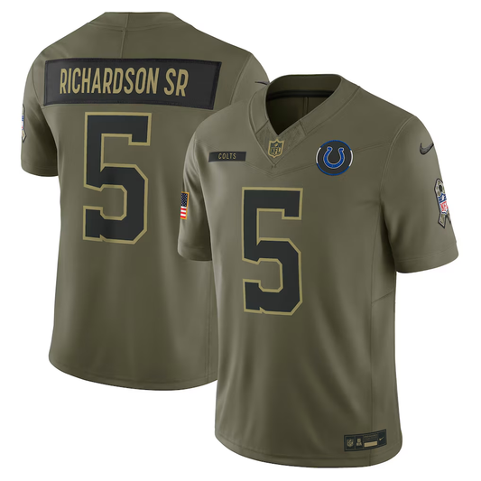 Men's Indianapolis Colts Anthony Richardson Sr. Nike Olive 2025 Salute to Service Limited Jersey