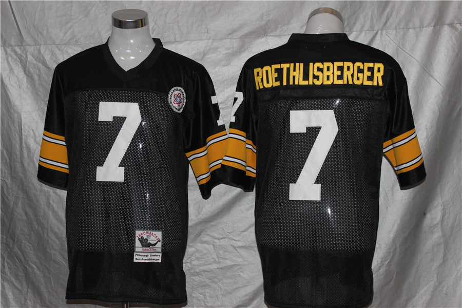 Men's Pittsburgh Steelers Reebok Roethlisberger  Black Legacy Replica Jersey1