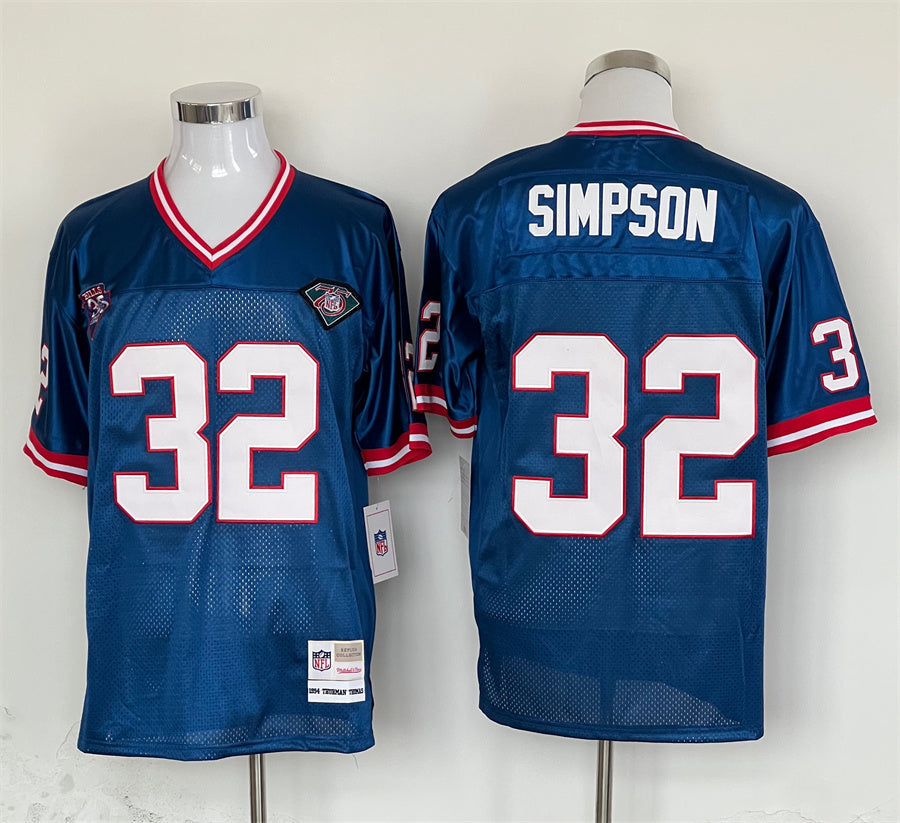 Men's Buffalo Bills OJ Simpson  Blue Legacy Replica Player Jersey1