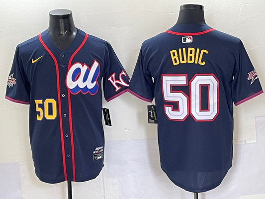 Men's American League Kris Bubic #50 Navy 2025 All-Star Edition Limited Player Jersey