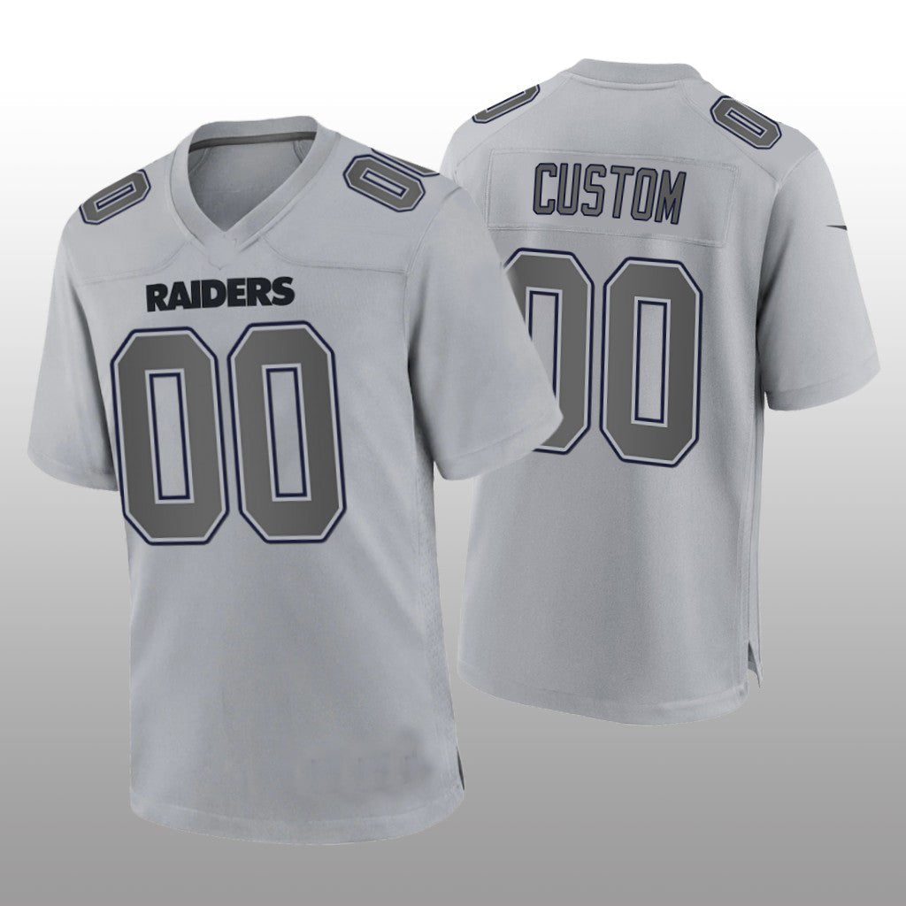 Custom1 Las Vegas Raiders Gray Atmosphere Game Jersey1  Stitched American Football Jerseys