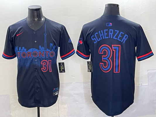 Men's Toronto Blue Jays Max Scherzer #31 Black 2024 City Connect Limited Player Jersey