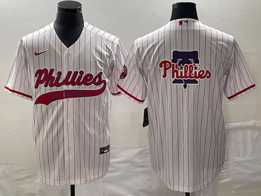 Men's Philadelphia Phillies White Home Replica Team Jersey1 Joint Edition