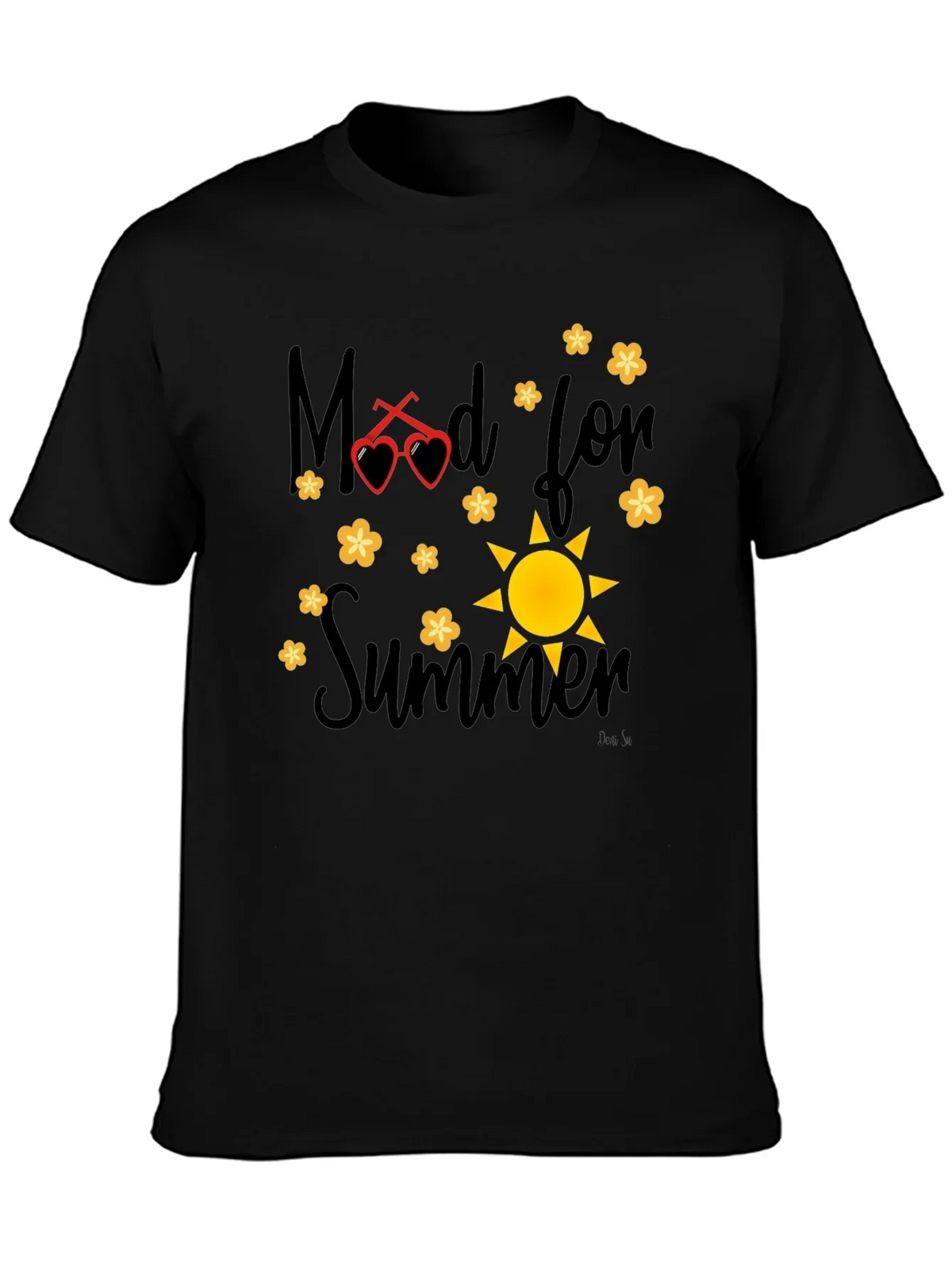 Mood for Summer Graphic Black T-Shirt
