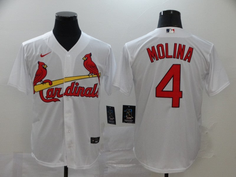 Men's St. Louis Cardinals #4 Yadier Molina  Jersey1 White