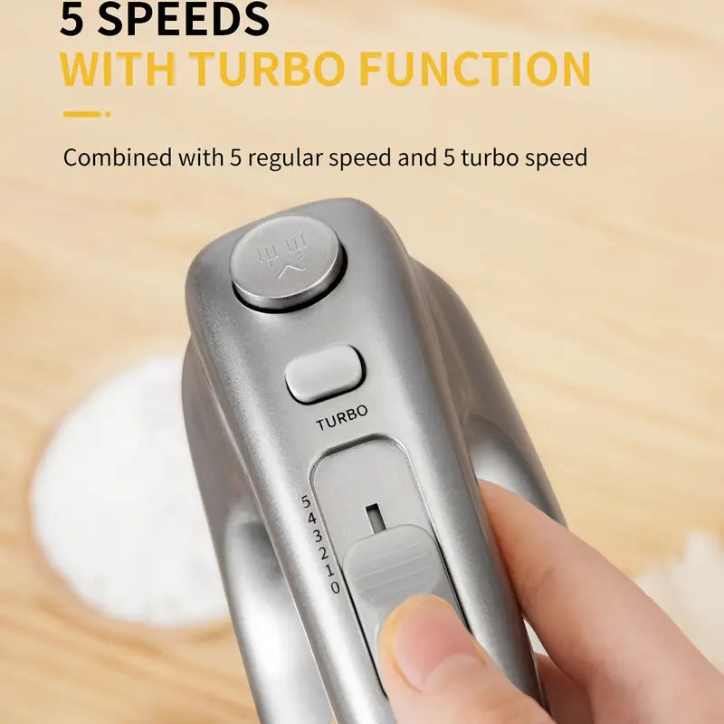 "Electric Egg Beater - 6 Speeds, Stainless Steel Double Rods"