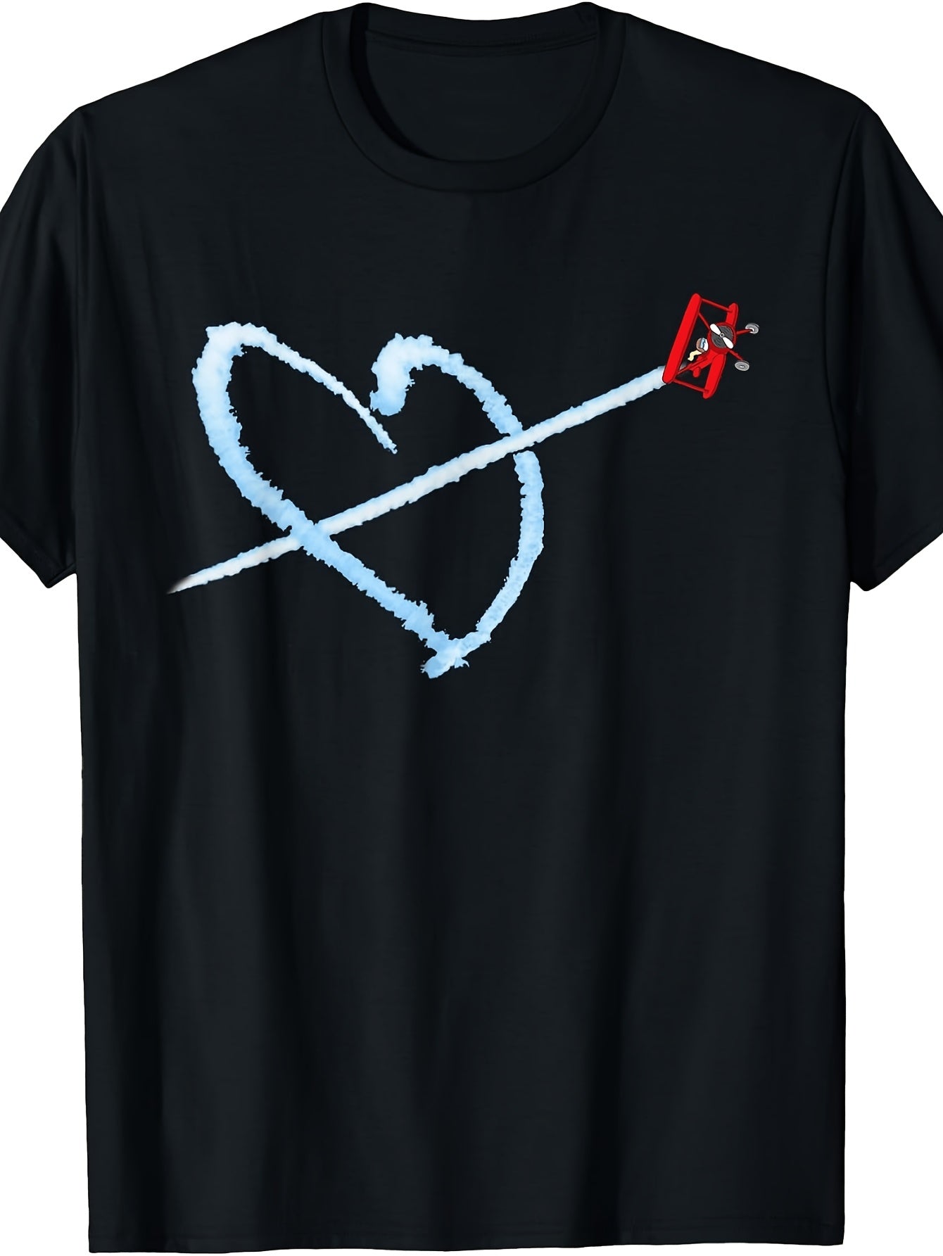 Men'S And Women'S T-Shirt, Heart And Guitar Design, Casual Wear, Season