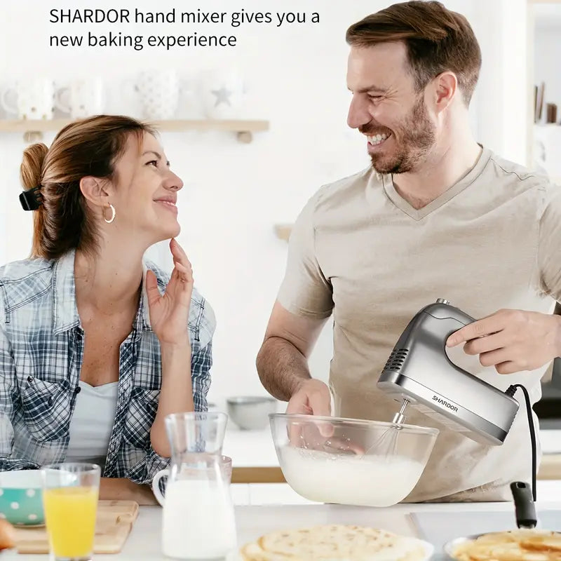 "Electric Egg Beater - 6 Speeds, Stainless Steel Double Rods"