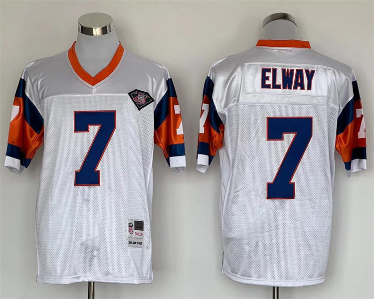 Men's Denver Broncos John Elway  White Legacy Replica Jersey1