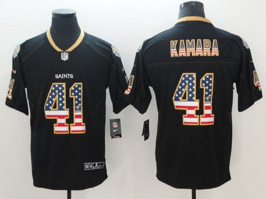 Men's New Orleans Saints #41 Alvin Kamara Black Team Game Jersey1