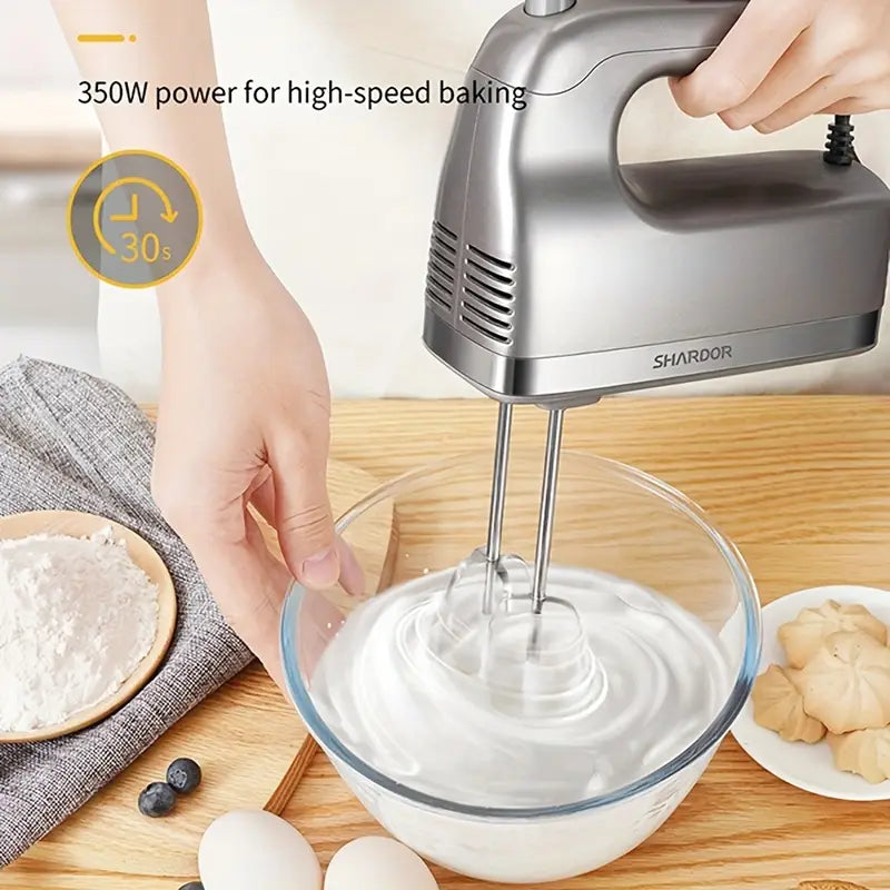 "Electric Egg Beater - 6 Speeds, Stainless Steel Double Rods"