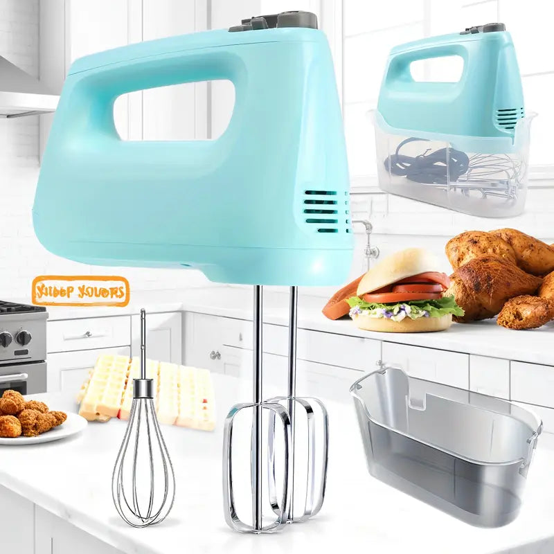 "Electric Egg Beater - 6 Speeds, Stainless Steel Double Rods"