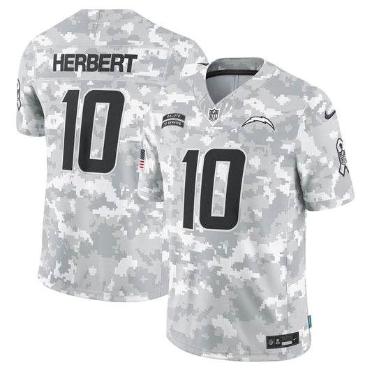 Justin Herbert Los Angeles Chargers Nike 2024 Salute to Service Limited Jersey - Arctic Camo