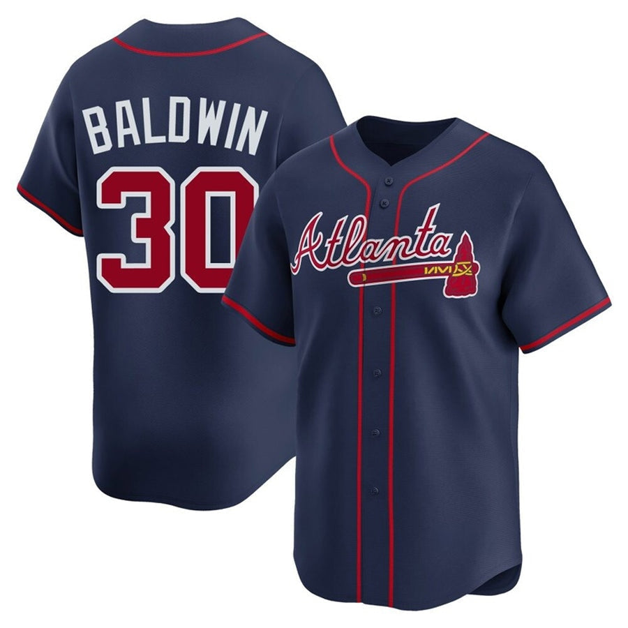 A.Braves #30 Drake Baldwin Player Navy Limited Home Baseball Jerseys