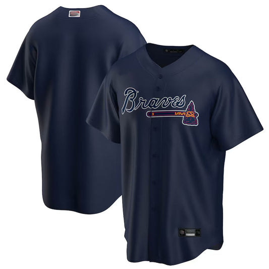 A.Braves Blank Player Navy Replica Game Baseball Jerseys