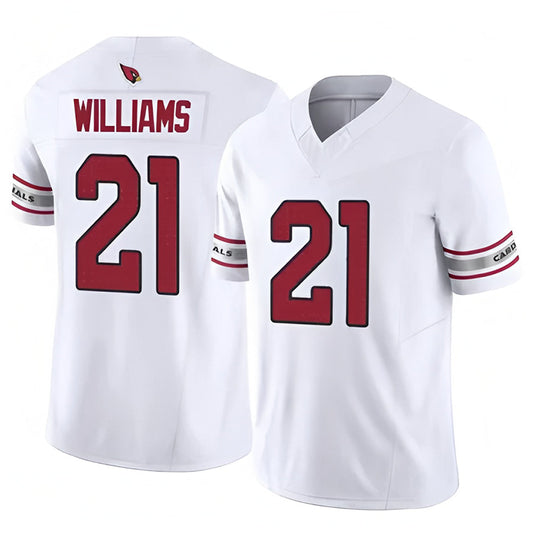 A.Cardinals #21 Garrett Williams Player White Game Home Football Jerseys