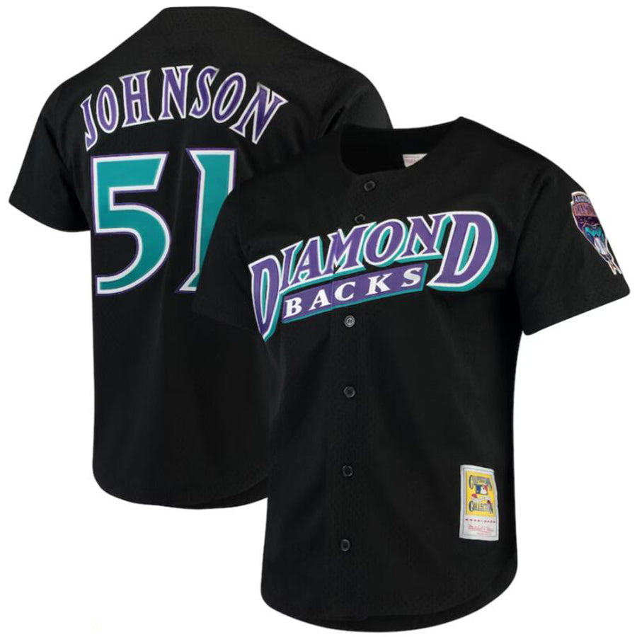 #51 Randy Johnson Player A.Diamondbacks  Fashion Cooperstown Collection Mesh Batting Practice Baseball Jerseys