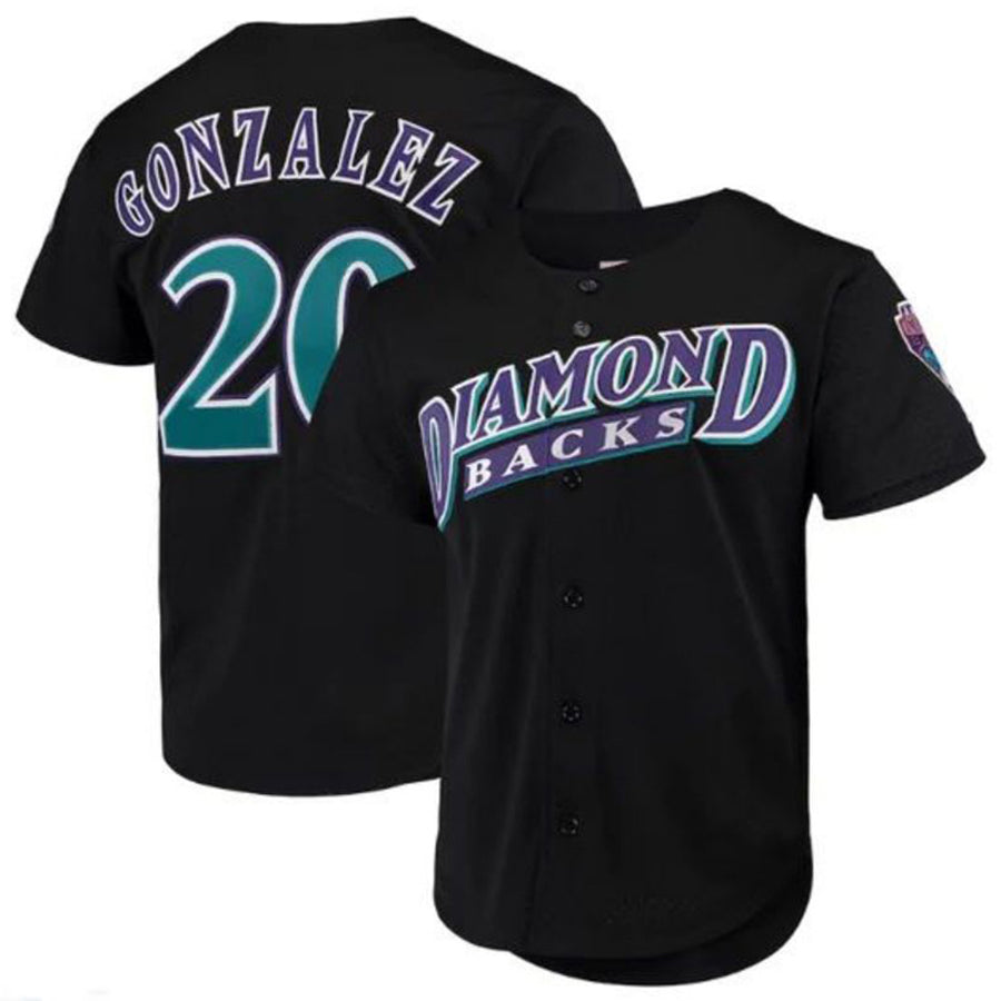 #20 Luis Gonzalez Player A.Diamondbacks  Cooperstown Collection Mesh Batting Practice Button-Up Baseball Jerseys