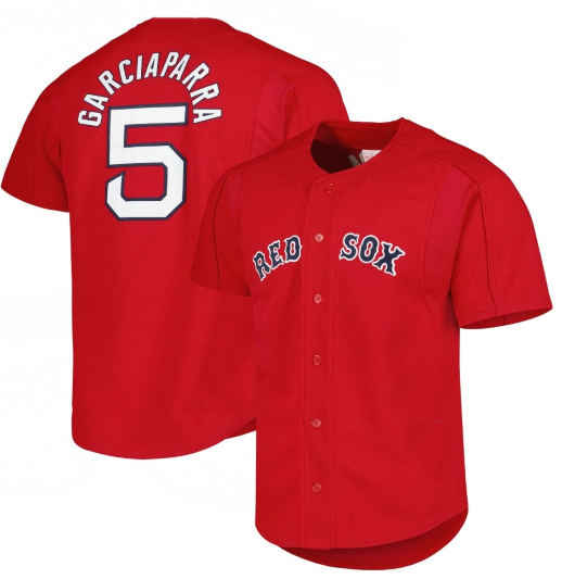 B.Red Sox #5 Nomar Garciaparra Player Red Cooperstown Collection Authentic   Stitched Baseball Jerseys