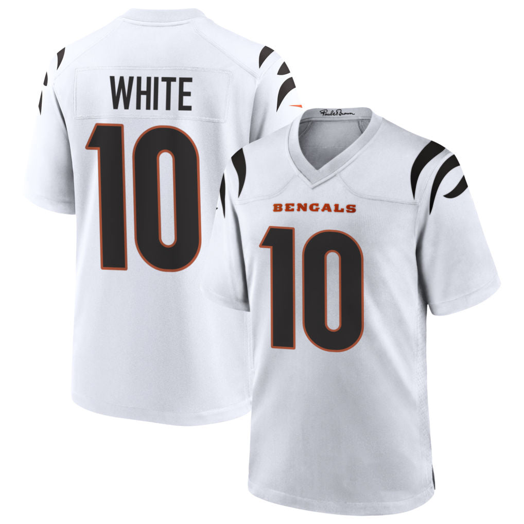 C.Bengals #10 Mike White Player White Home Game Football Jerseys