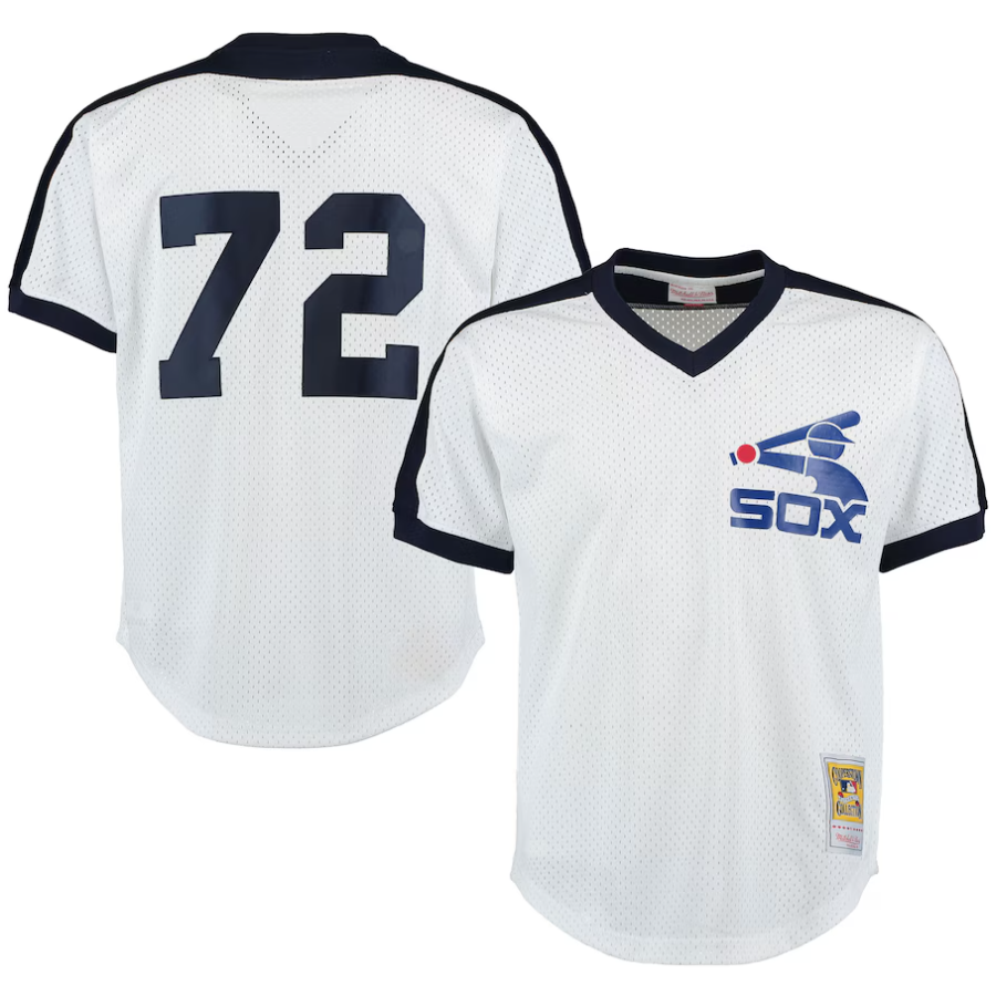 C.White Sox #72 Carlton Fisk Player  White Cooperstown Replica Baseball Jerseys