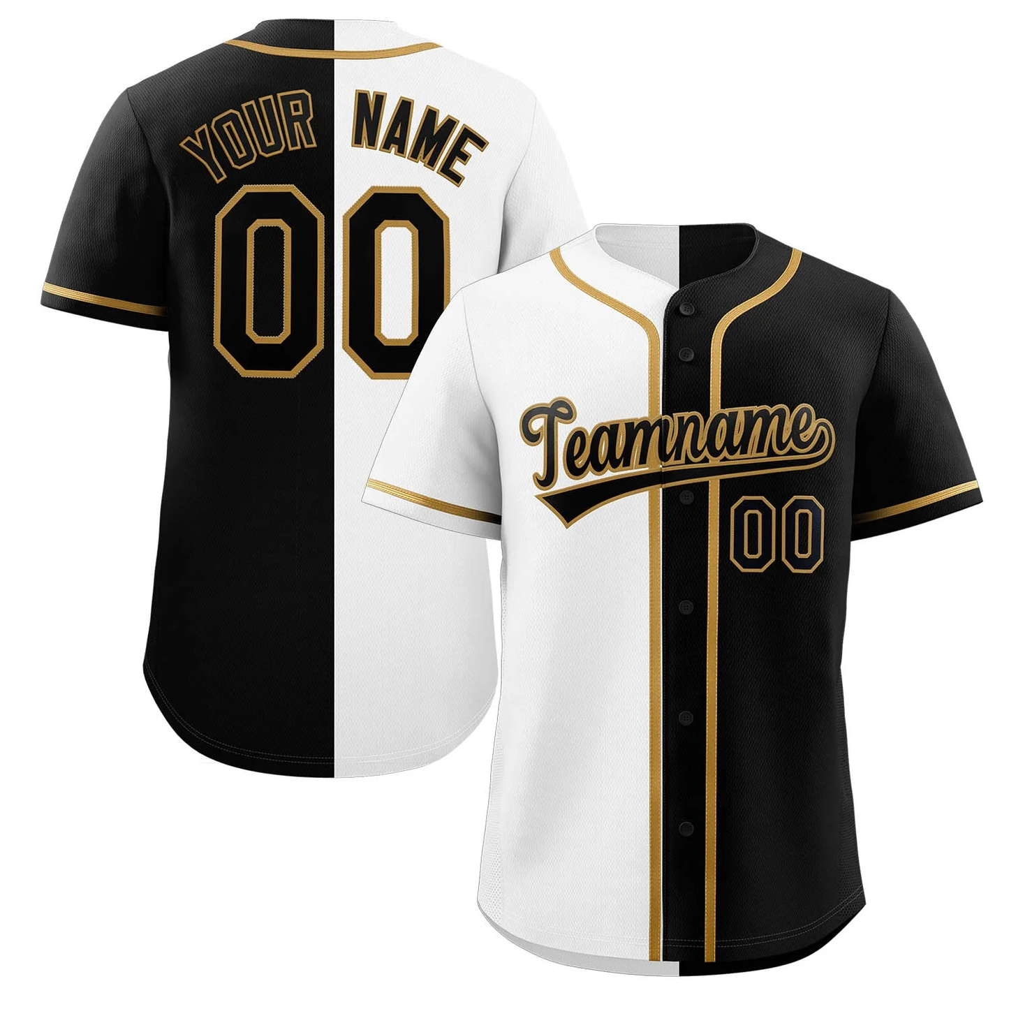Custom Split Button Down Baseball Jersey Personalized Team Sports Uniform for AdultsYouth