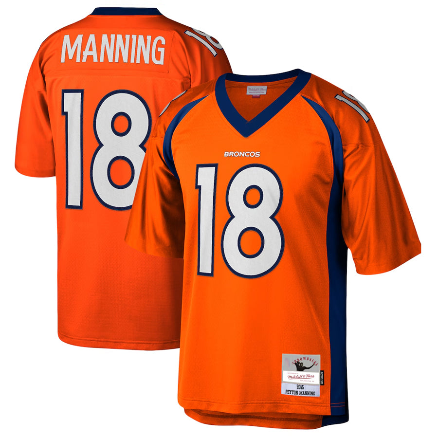 D.Broncos #18 Peyton Manning Player  Orange Legacy Replica Football Jerseys