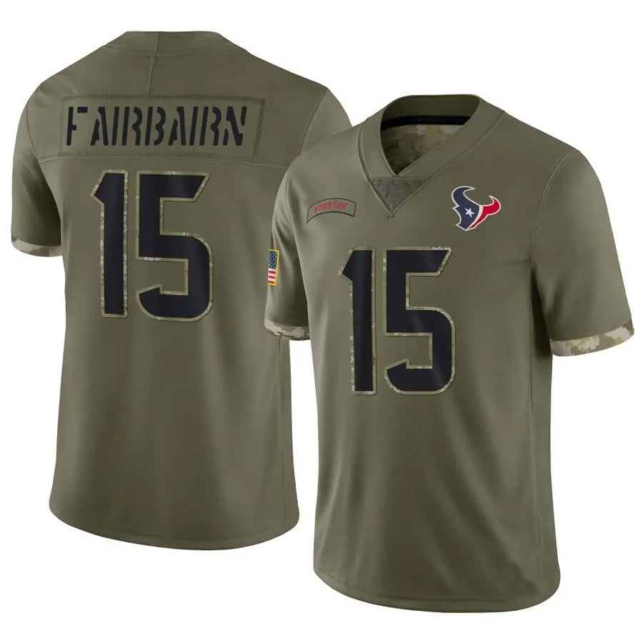 H.Texans #15 Ka'imi Fairbairn Player Salute To Service Olive Football Jerseys