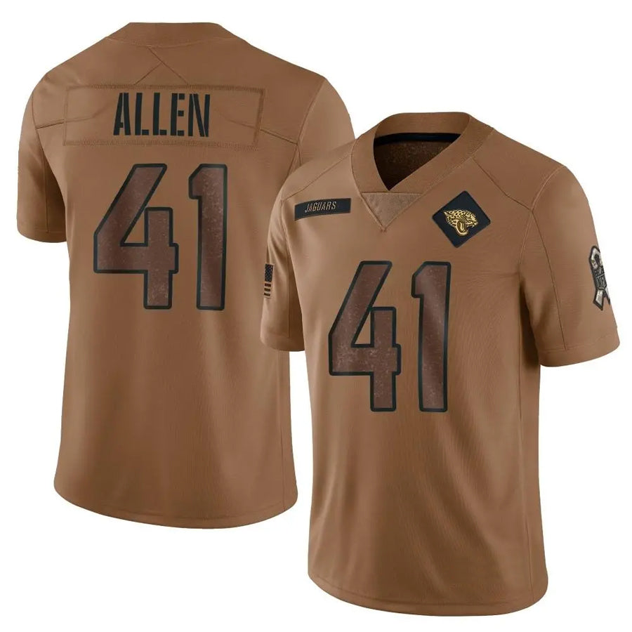 J.Jaguars #41 Josh Hines-Allen Player Brown Salute To Service Limited Football Jerseys
