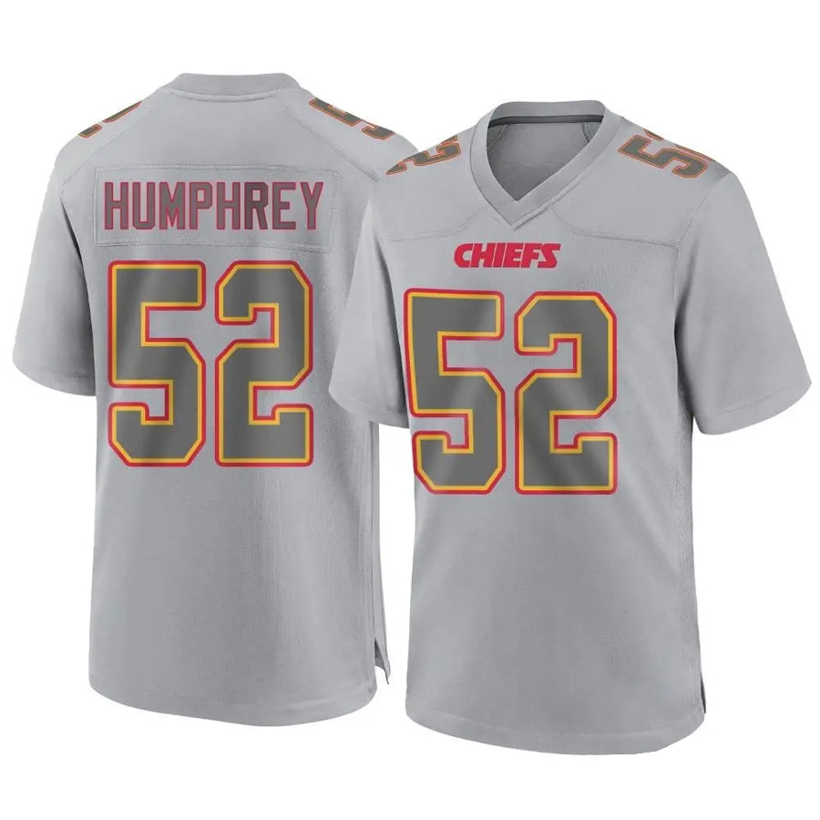 KC.Chiefs #52 Creed Humphrey Player Gray Fashion Game Football Jerseys