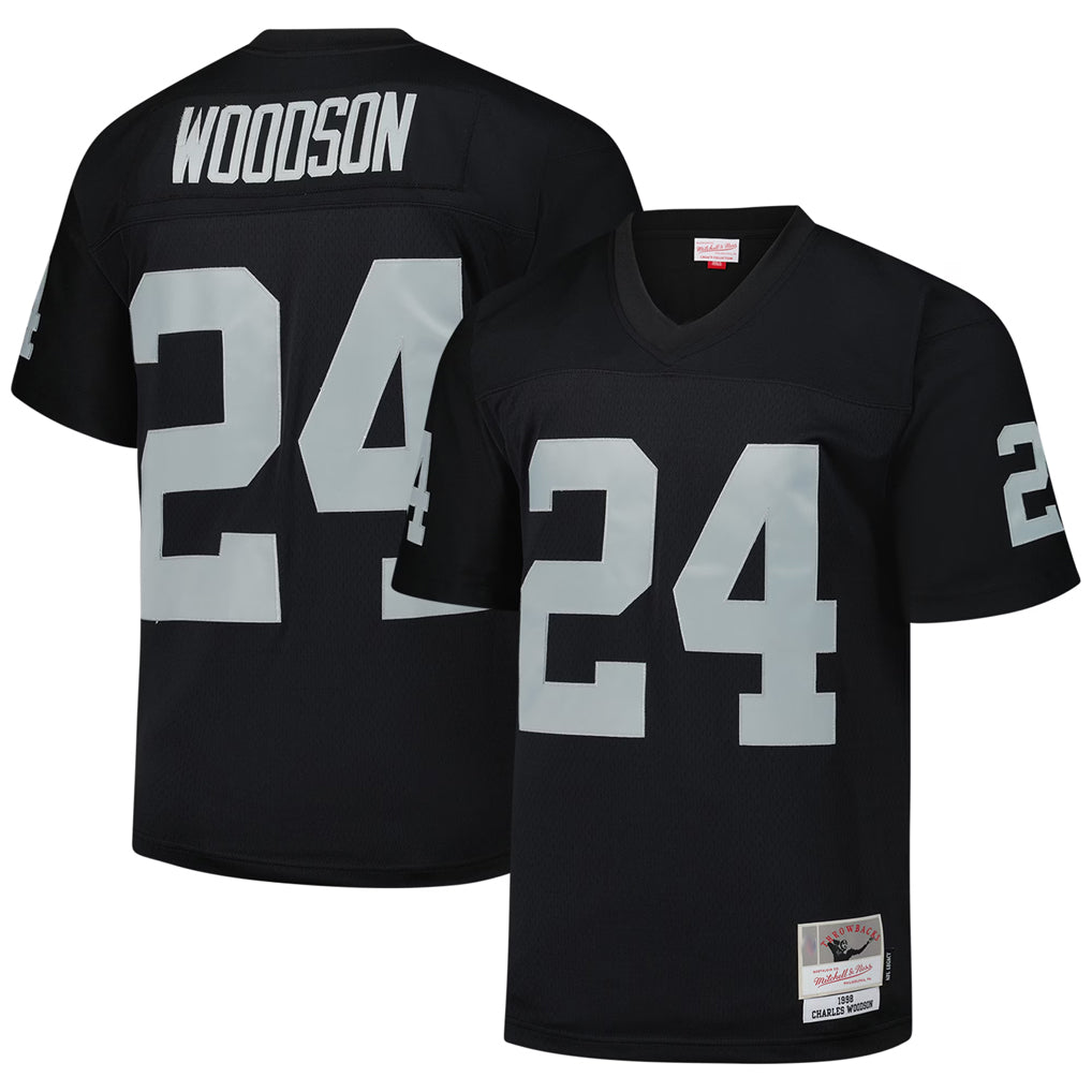 LV.Raiders #24 Charles Woodson Player  Black Legacy Replica Football Jerseys