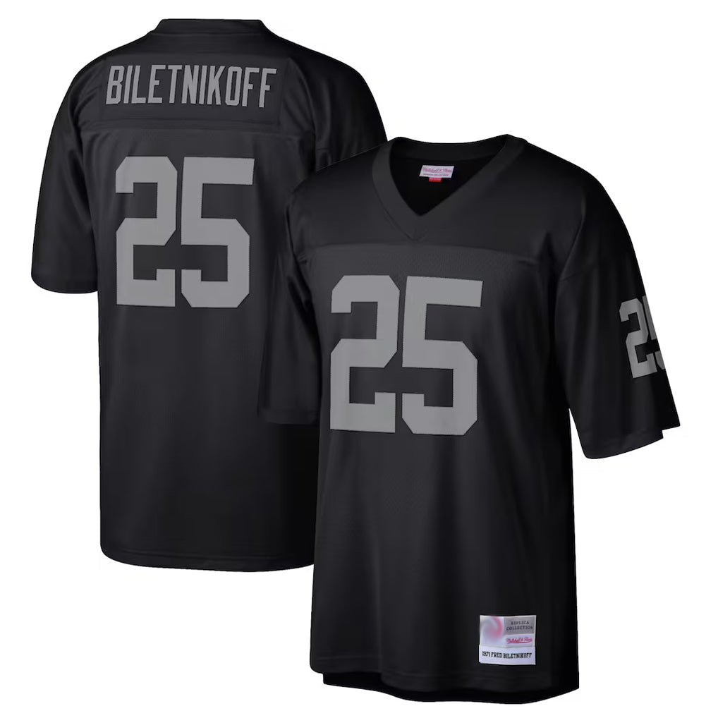 LV.Raiders #25 Fred Biletnikoff Player  Black Legacy Replica Football Jerseys