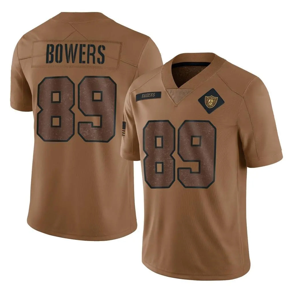 LV.Raiders #89 Brock Bowers Player Brown Salute To Service Limited Football Jerseys