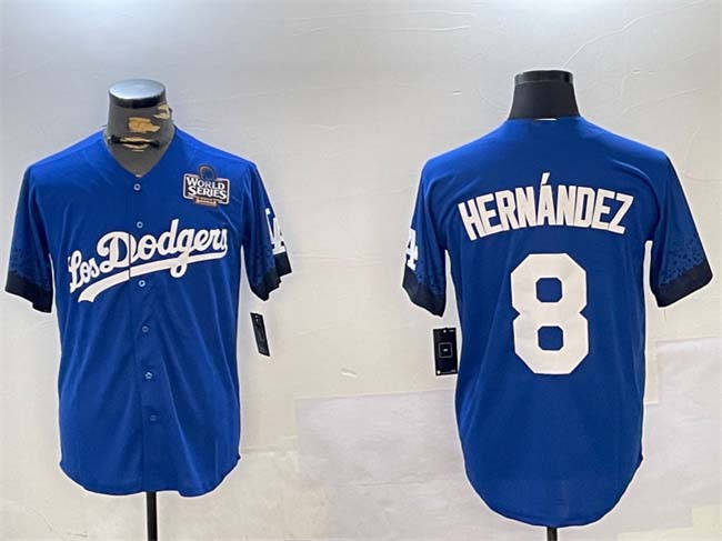 LA.Dodgers #8 Enrique Hern��������ndez Player Royal Cool Base Stitched Baseball Jerseys