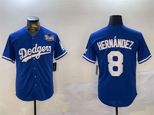 LA.Dodgers #8 Enrique Hern��������ndez Royal Cool Base Stitched Baseball Jerseys Player Jersey