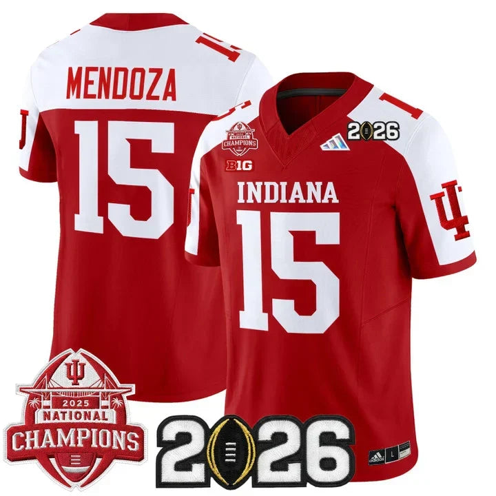Fernando Mendoza Indiana Hoosiers 2025 National Champions & 2026 CFP Final Patch Alternate Jersey - Red
