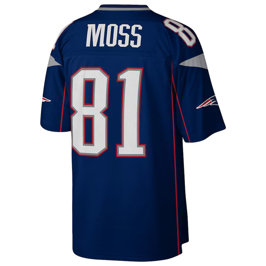 NE.Patriots #81 Randy Moss Player  Navy Legacy Replica Football Jerseys