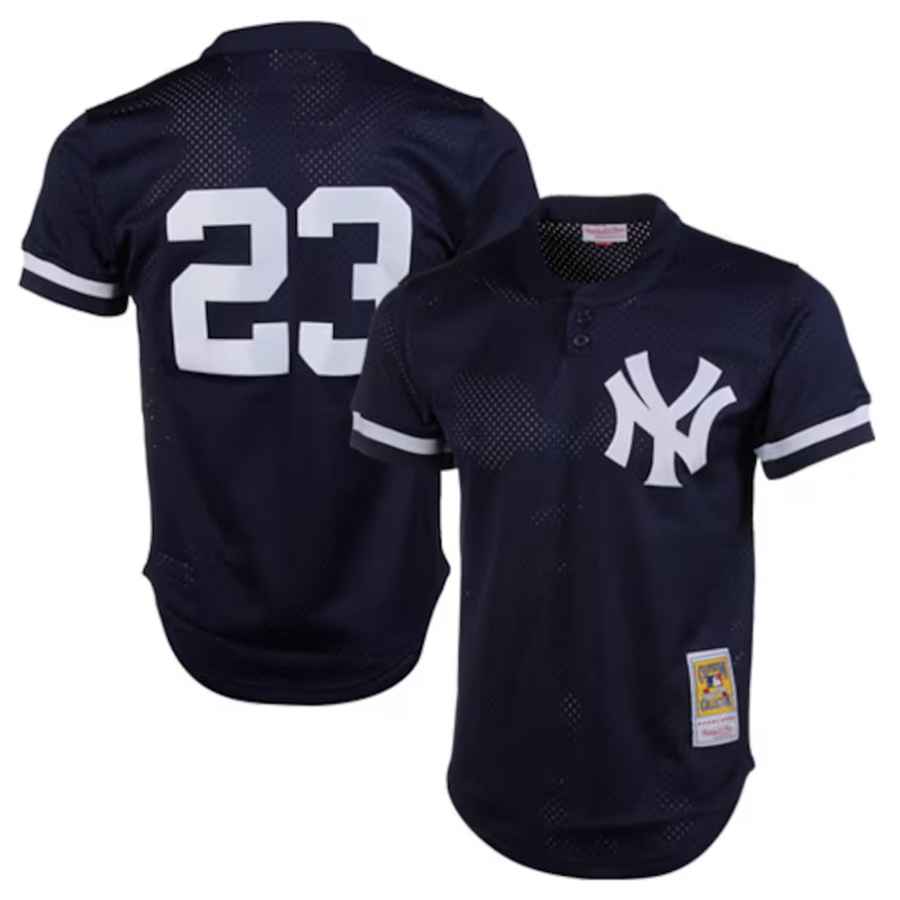 NY.Yankees #23 Don Mattingly Player  Navy 1995 Cooperstown Collection Mesh Batting Practice Baseball Jerseys