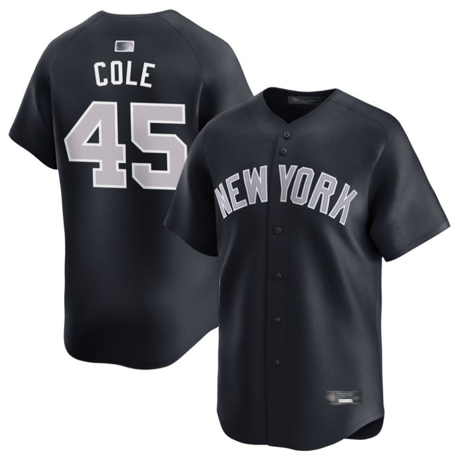NY.Yankees #45 Gerrit Cole Player Black Road Replica Baseball Jerseys