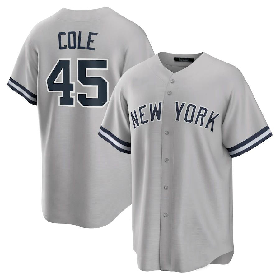 NY.Yankees #45 Gerrit Cole Player Gray Home Limited Baseball Jerseys
