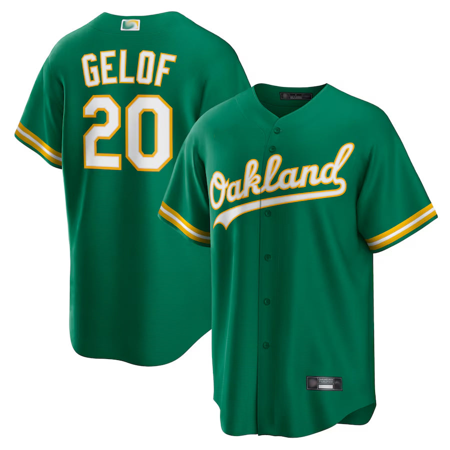 Athletics #20 Zack Gelof Player Green Home Replica Baseball Jerseys