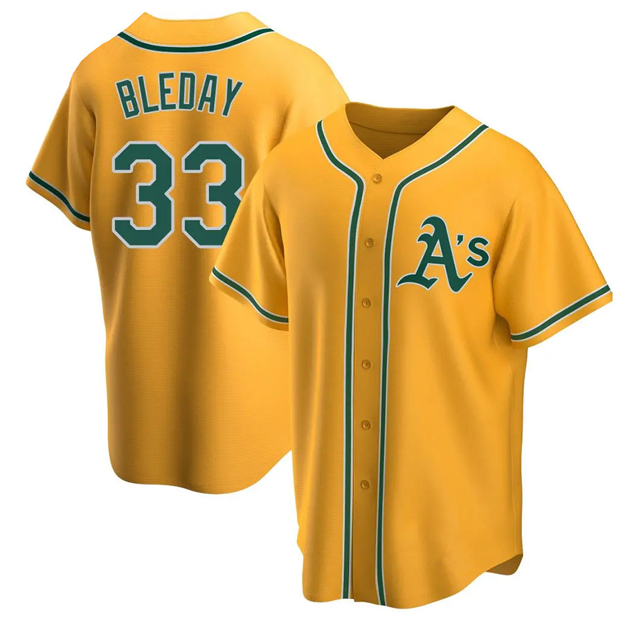 Athletics #33 JJ Bleday Player Gole Home Replica Baseball Jerseys