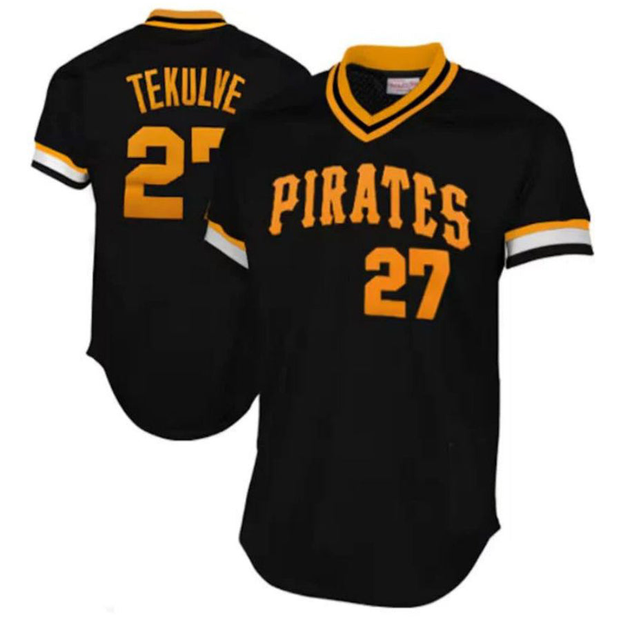 P.Pirates #27 Kent Tekulve Player  1982 Cooperstown Collection Black Baseball Jerseys