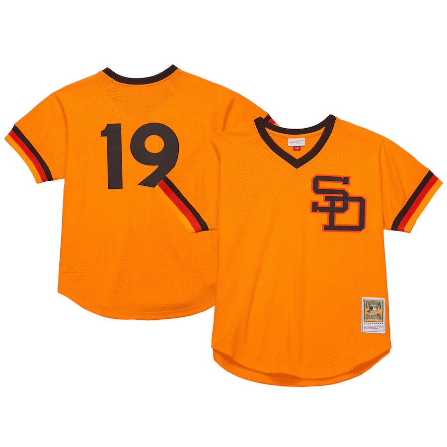 S.Diego Padres #19 Tony Gwynn  Gold 1982 Authentic Cooperstown Collection Baseball Jerseys