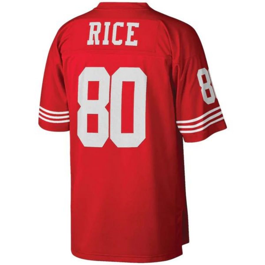 SF.49ers #80 Jerry Rice  Scarlet Big & Tall 1990 Retired Player Replica Football Jerseys