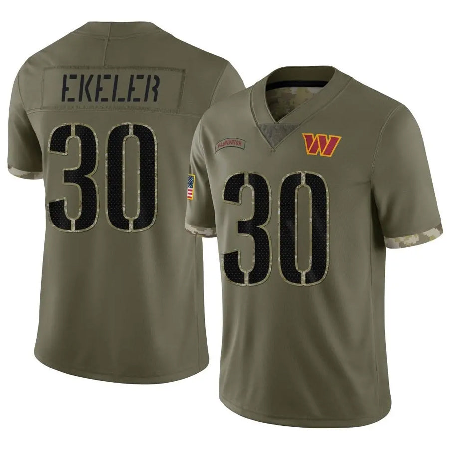 W.Commanders #30 Austin Ekeler Player Olive Salute To Service Limited Football Jerseys