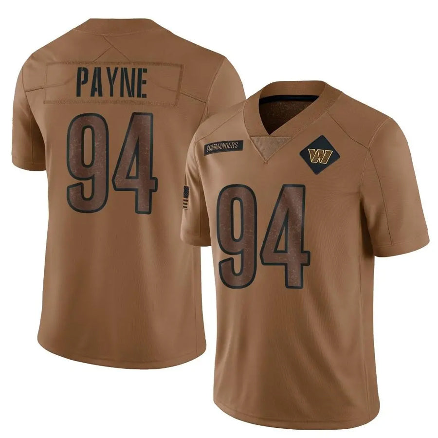 W.Commanders #94 Daron Payne Player Brown Salute To Service Limited Football Jerseys