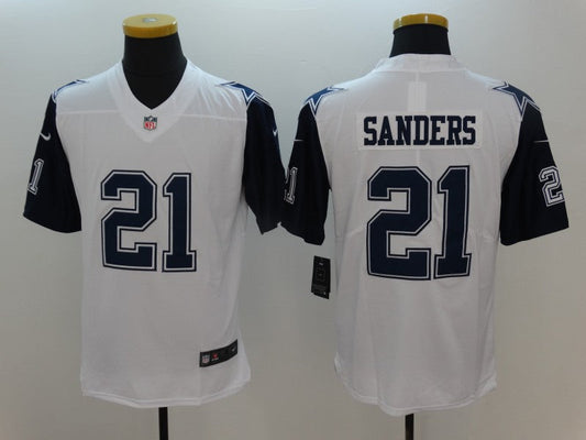 Men's Dallas Cowboys Deion Sanders #21 White Game Jersey1