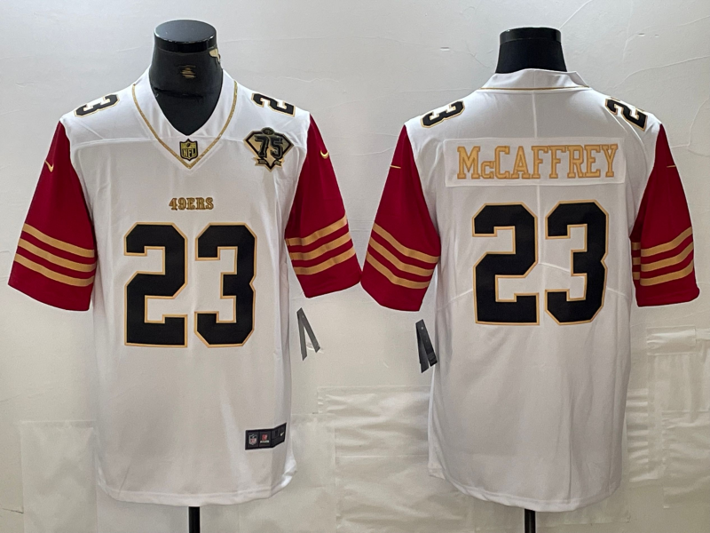 Men's San Francisco 49ers Christian McCaffrey #23 White Player Game Jersey1