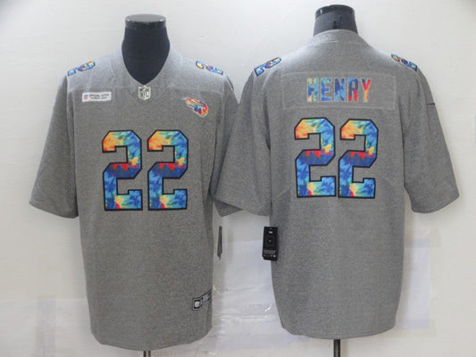 Men's Tennessee Titans Derrick Henry #22 Gray Game Jersey1